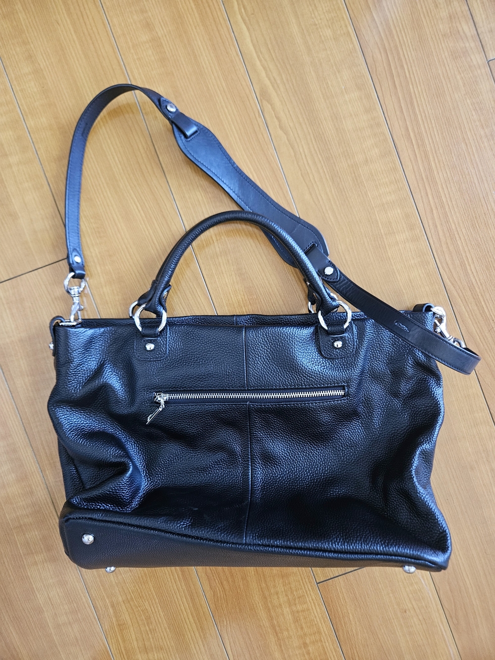 Near NEW KATTEE 100% LEATHER Tote Satchel Purse Crossbody Laptop Bag + Strap